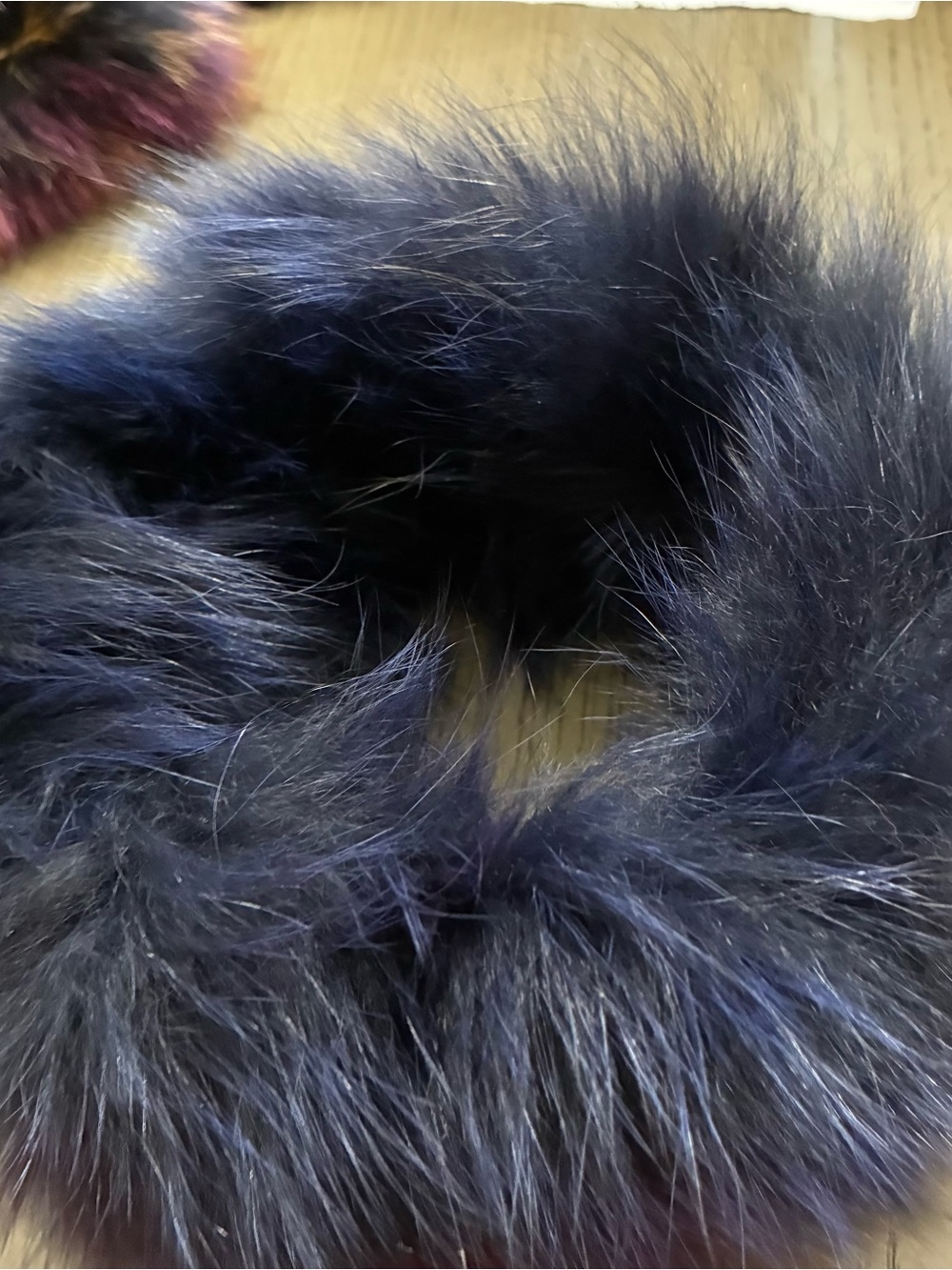 Plush Blue Real fox Fur headband Luxurious Winter Accessory